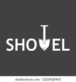 Shovel icon vector logo design template  