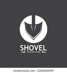 Shovel icon vector logo design template  