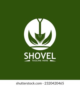 Shovel icon vector logo design template  