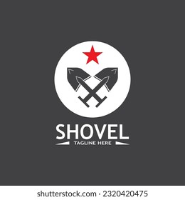 Shovel icon vector logo design template  