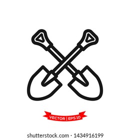 shovel icon vector logo template 