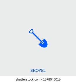 shovel icon. shovel vector on gray background