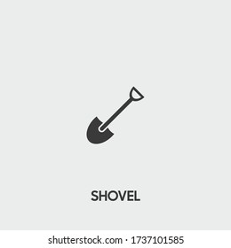 shovel icon. shovel vector on gray background