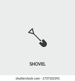 shovel icon. shovel vector on gray background