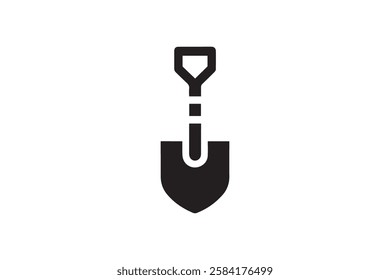 shovel icon vector silhouette isolated in white background