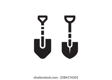 shovel icon vector silhouette isolated in white background