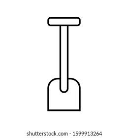 Shovel icon vector in simple design