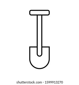 Shovel icon vector in simple design