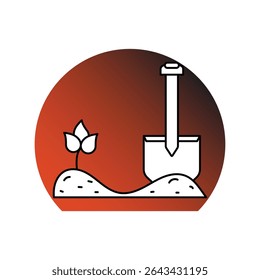 Shovel icon with white background vector stock illustration