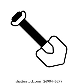 Ícone de pá com fundo branco vetor ilustração stock