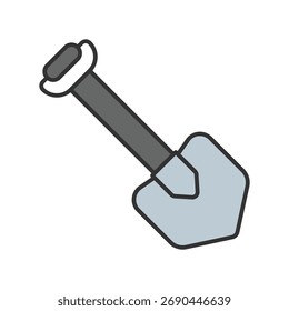 Ícone de pá com fundo branco vetor ilustração stock