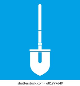 Shovel icon white isolated on blue background vector illustration
