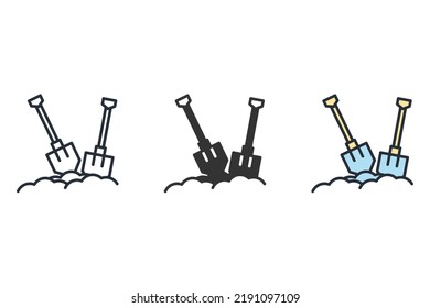 Shovel icons  symbol vector elements for infographic web