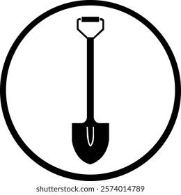 Shovel Icon.Shovel in soil.Shovel for digging and construction flat vector icon for apps and websites.Hand tool icon. Vector illustration.Garden Shovel.