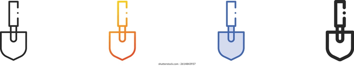 shovel icon.Thin Linear, Gradient, Blue Stroke and bold Style Design Isolated On White Background