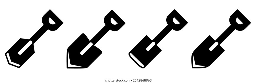 Ilustración de pala. Conjunto de Vector de icono de pala. Diseño para empresas. Vector de acciones.
