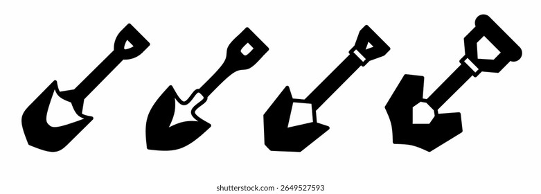 Ilustração de pá. Ícone de pá com vetor definido. Design para empresas. Vetor de estoque.