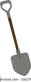 Shovel, illustration, vector on white background.