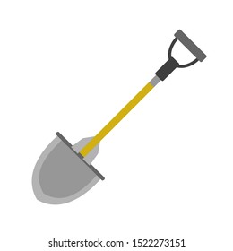 Schaufel einzeln. Flaches Design Symbol, Vektorgrafik.