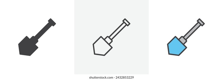 Shovel Isolated Line Icon Style Design. Simple Vector Illustration