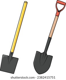 Shovel isolated Vector Illustration. Gardening, farm and construction equipment 