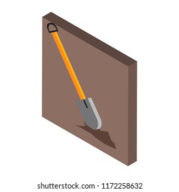 Shovel isometric left top view 3D icon