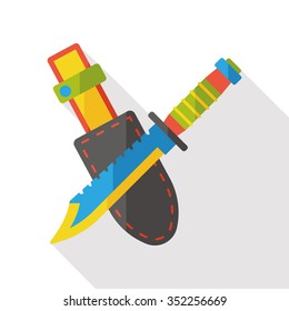shovel and knife flat icon