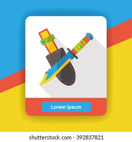 shovel and knife flat icon