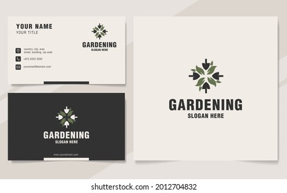 Shovel leaf logo template on monogram style