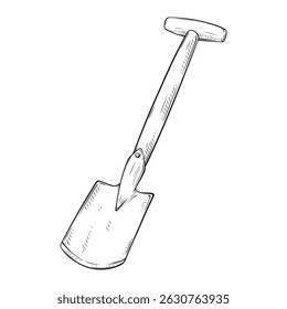 shovel line art drawing illustration