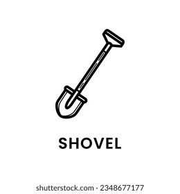 Shovel line art icon design vector