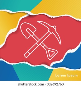 shovel line icon