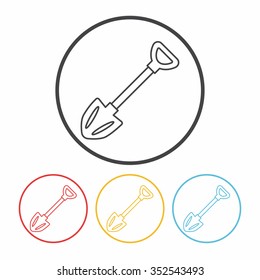 shovel line icon