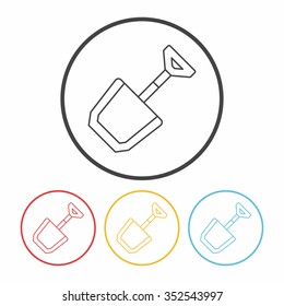 shovel line icon