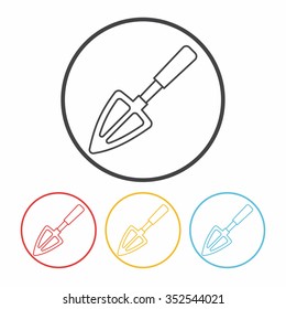shovel line icon
