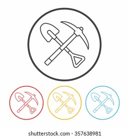 shovel line icon