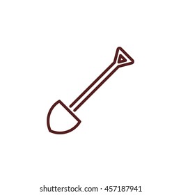 shovel line icon