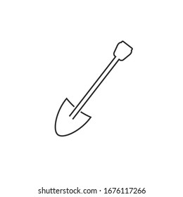Shovel Line Icon. Gardening Vector Illustration. Construction Equipment Sign & Symbol