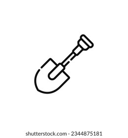 Shovel line icon isolated on white background