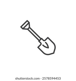 Shovel line icon. linear style sign for mobile concept and web design. Digging shovel outline vector icon. Symbol, logo illustration. Vector graphics