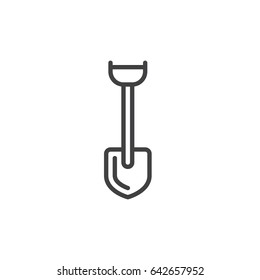 Shovel line icon, outline vector sign, linear style pictogram isolated on white. Symbol, logo illustration. Editable stroke. Pixel perfect