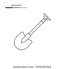 Diseño del vector de iconos de la línea de la pala.