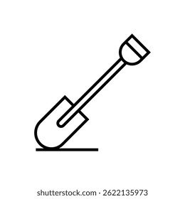 shovel line icon vector on white background