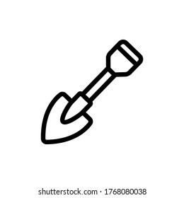 Shovel line icon vector simple design