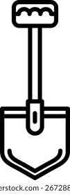 Diseño de icono de Vector de línea de pala