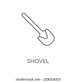 Shovel linear icon. Shovel concept stroke symbol design. Thin graphic elements vector illustration, outline pattern on a white background, eps 10.