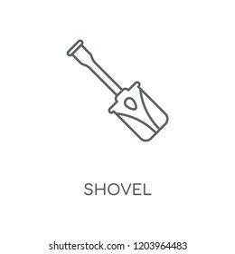 Shovel linear icon. Shovel concept stroke symbol design. Thin graphic elements vector illustration, outline pattern on a white background, eps 10.