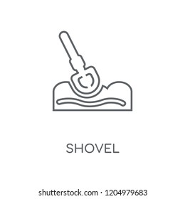 Shovel linear icon. Shovel concept stroke symbol design. Thin graphic elements vector illustration, outline pattern on a white background, eps 10.