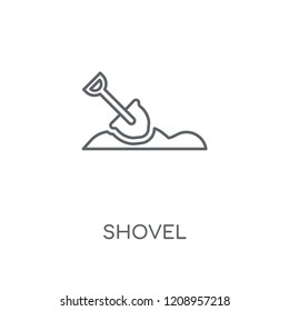 Shovel linear icon. Shovel concept stroke symbol design. Thin graphic elements vector illustration, outline pattern on a white background, eps 10.