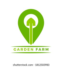 Vector de diseño del logotipo de ubicación de la pala